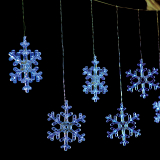 ACA DECOR LED Vánoční závěs Sněhové vločky, 3x3m, studená bílá, IP44, 120 LED