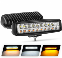 Světlomet LED 18x3W pracovní oranžový flash+bílý 
